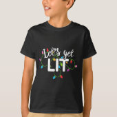 Lets Get Lit Funny Christmas Drinking Apparel Xma  Tシャツ (正面)