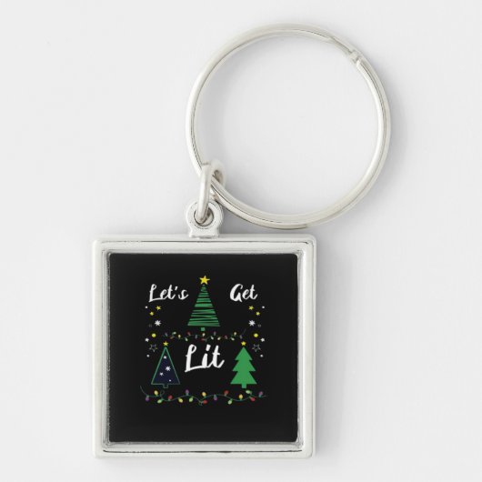 Let's Get Lit Funny Christmas Drinking Essential キーホルダー (正面)
