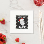 Let's Get Lit Funny Christmas Drinking Essential スタンダードカクテルナプキン (インサイチュ)