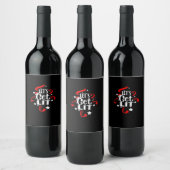 Let's Get Lit Funny Christmas Drinking Men Women ワインラベル (ボトル)