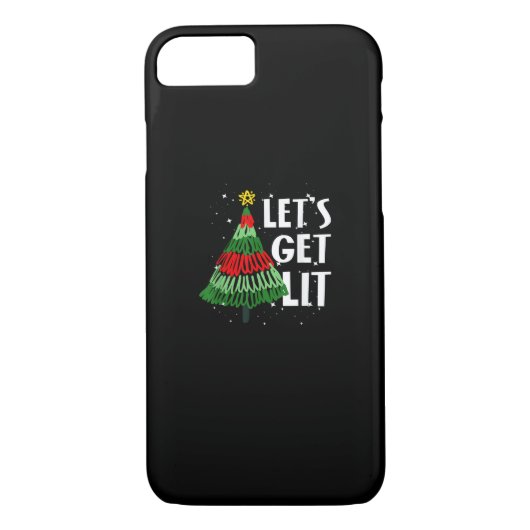 Let's Get Lit Funny Christmas Drinking Men Women Case-Mate iPhoneケース (裏面)