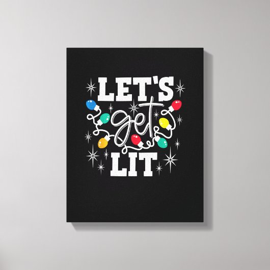 Let's Get Lit Funny Christmas Lights For Family Xm キャンバスプリント (正面)