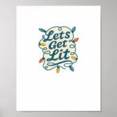 Let's Get Lit Funny Christmas Lights Holiday Party ポスター (正面)