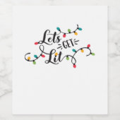 Let's Get Lit Funny Christmas Pun Classic ワインラベル (シングルラベル)