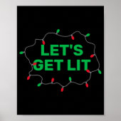 Lets Get Lit Funny Christmas Quote ポスター (正面)