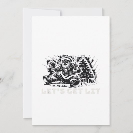 Let's Get Lit Funny Christmas Vibe Classic シーズンカード (正面)