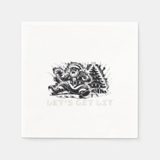 Let's Get Lit Funny Christmas Vibe Classic スタンダードカクテルナプキン