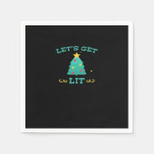 Let's Get Lit Funny Drunk Drinking Christmas Tree  スタンダードカクテルナプキン (正面)