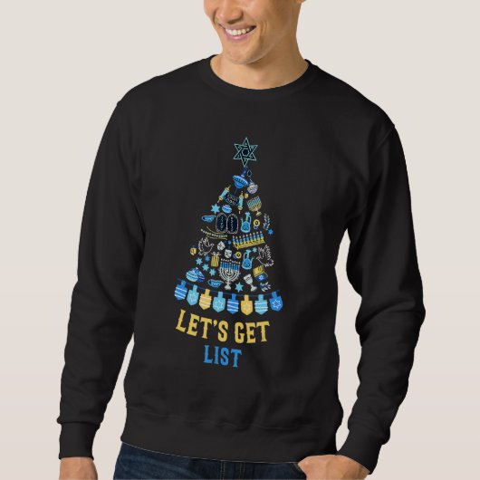 Let's Get Lit Hanukkah Christmas Merry Chrismukkah スウェットシャツ (正面)