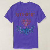 Let's Get Lit Hanukkah Pajamakah Menorah Nine Cand Tシャツ (デザイン正面)