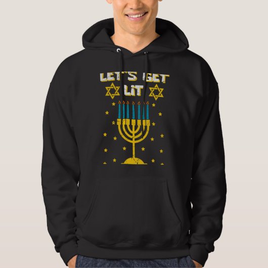 Let's Get Lit Jew and Data Person (明るいユダヤ人とパーティー人) パーカ (正面)