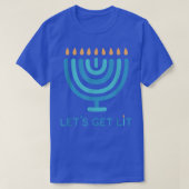 Let's Get Lit Menorah Jewish - Funny Ugly Hanukkah Tシャツ (デザイン正面)