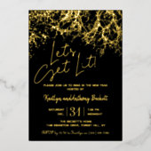 Let's Get Lit | New Year's Eve Party Real 箔招待状 (正面)