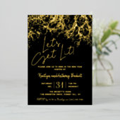 Let's Get Lit | New Year's Eve Party Real 箔招待状 (立ち正面)