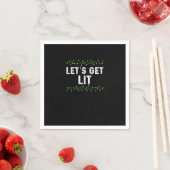 Let's Get Lit Pajamas Funny Cute Lights Christmas  スタンダードカクテルナプキン (インサイチュ)