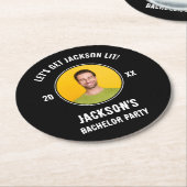 Let's Get Lit Photoバチュラーパーティ ラウンドペーパーコースター (アングル)