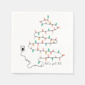 Lets Get Lit Quote Christmas スタンダードカクテルナプキン (正面)