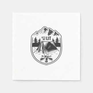 Let's Get Lit Tents Camping Classic スタンダードカクテルナプキン