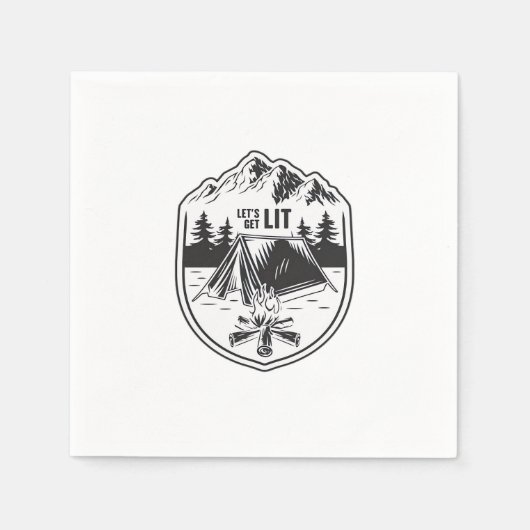 Let's Get Lit Tents Camping Classic スタンダードカクテルナプキン (正面)