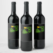 Let's Get Lit Tipsy Christmas Tree Funny Essential ワインラベル (ボトル)