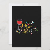 Let's Get Lit Wine Glasses Christmas Lights Drinki シーズンカード (正面)