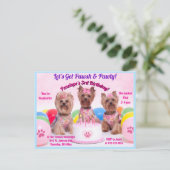 Let's Get Pawsh & パーティー誕生日 インビテーションポストカード (スタンド正面)