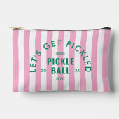 Let's Get Pickled Après Pickle Ball ピンクストライプ アクセサリーポーチ (正面)