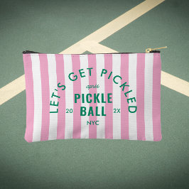 Let's Get Pickled Après Pickle Ball ピンクストライプ アクセサリーポーチ