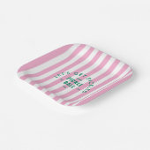 Let's Get Pickled Après Pickle Ball Pink Stripe ペーパープレート (傾斜あり)