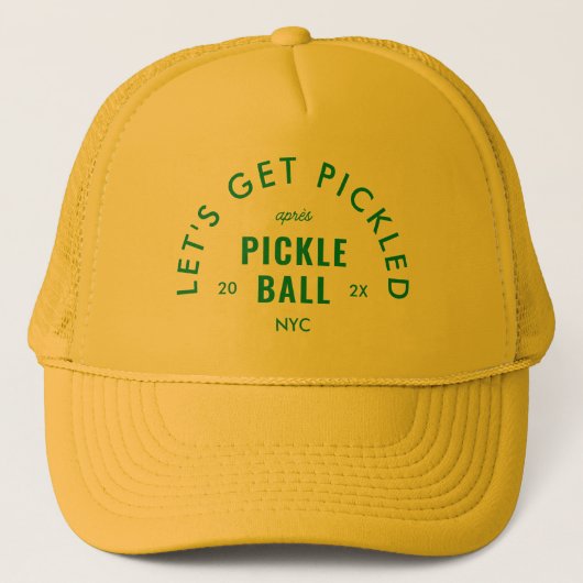 Let's Get Pickled Après Pickle Ball Yellow キャップ (正面)