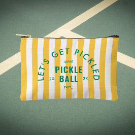 Let's Get Pickled Après Pickle Ball Yellow Stripe アクセサリーポーチ