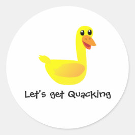 Let's get Quacking Duck Humor ラウンドシール