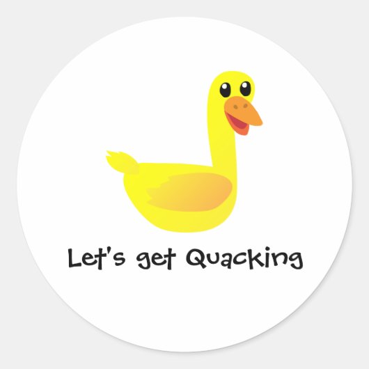 Let's get Quacking Duck Humor ラウンドシール (正面)