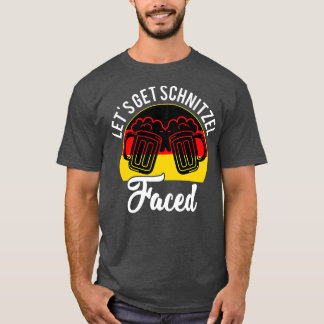 Let's Get Schnitzel Faced Oktoberfest Germany Flag Tシャツ