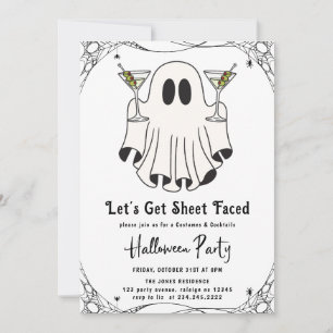 Let's Get Sheet Faced マーティン ハロウィンパーティ 招待状