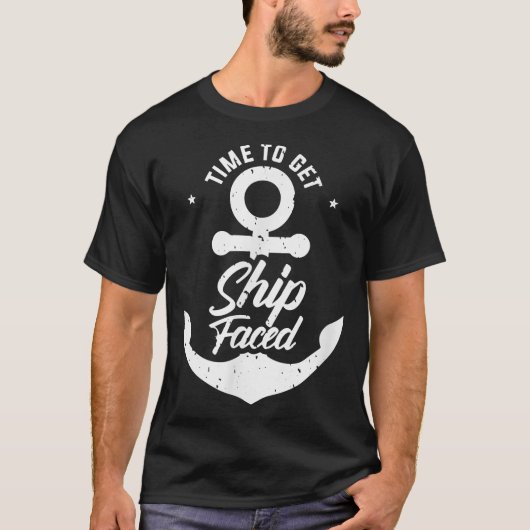 Lets get ship faced mens womens cruise T-Shirt Tシャツ (正面)