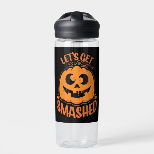 Let's Get Smashed Tipsy Halloween Jack-O’-Lantern ウォーターボトル (正面)