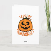 Let's Get Smashed Tipsy Halloween Jack-O’-Lantern カード (裏面)