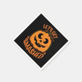 Let's Get Smashed Tipsy Halloween Jack-O’-Lantern スタンダードカクテルナプキン (角)