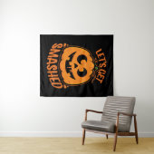 Let's Get Smashed Tipsy Halloween Jack-O’-Lantern タペストリー (インサイチュ(横))