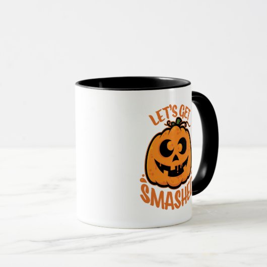 Let's Get Smashed Tipsy Halloween Jack-O’-Lantern マグカップ (正面右)