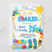 Let's Get Soaked Water Balloon Birthday party invi 招待状 (正面)