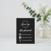 Let's get social media handles and website QR code 名刺 (スタンド正面)