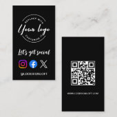 Let's Get Social Media website Custom logo QR code 名刺 (正面/裏面)