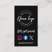 Let's Get Social Media website Custom logo QR code 名刺 (正面)