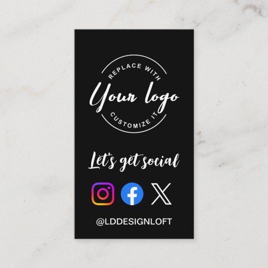 Let's Get Social Media website Custom logo QR code 名刺 (正面)