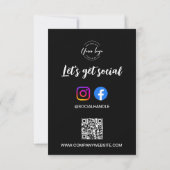 Let's Get Social Media website Custom logo QR code 招待状 (裏面)