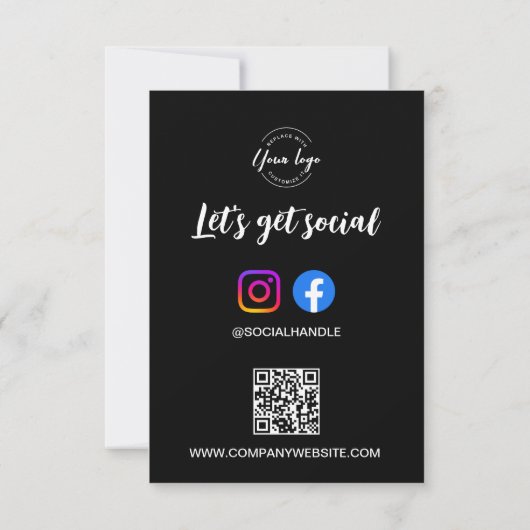 Let's Get Social Media website Custom logo QR code 招待状 (裏面)