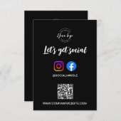 Let's Get Social Media website Custom logo QR code 招待状 (正面/裏面)