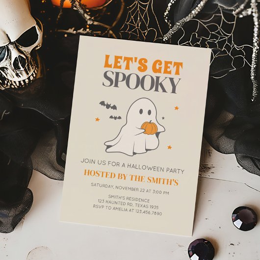 Let's Get Spooky ゴーストハロウィンパーティ 招待状